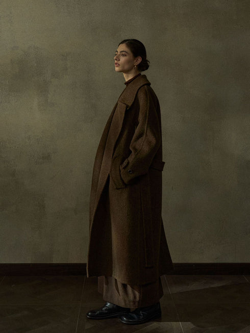 Orbit Double-Faced Notched Wool Coat